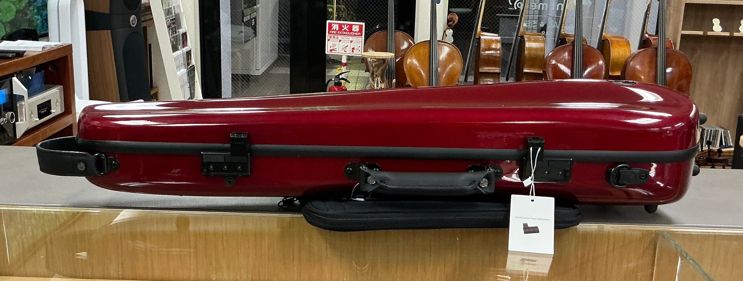 バイオリンケース 赤 ストラップ付き　3/4 バイオリンケース 赤 ストラップ付き 3/4 バイオリンケース 赤